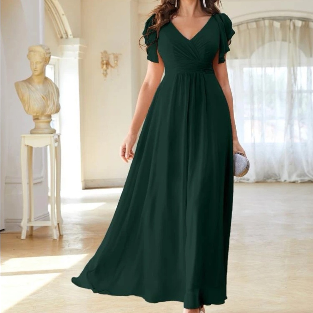 Long Dark Green formal gown, medium